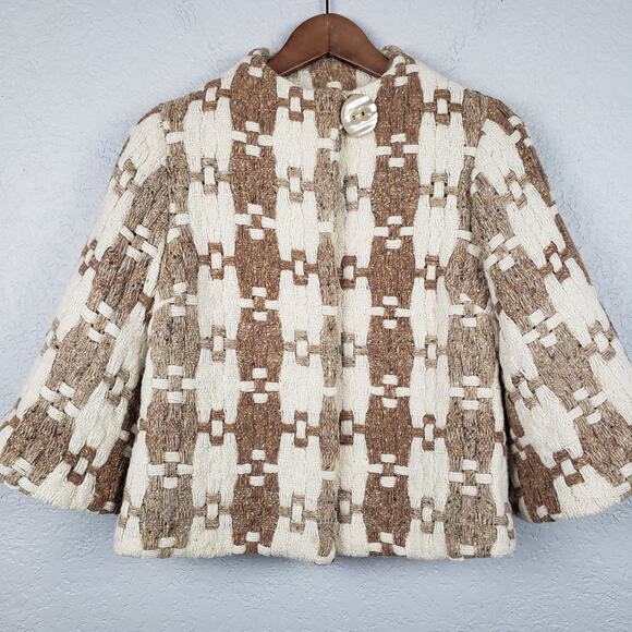 Beth Bowley Woven Jacket Button Snap 3/4 Sleeve - 2 - Picture 7 of 7